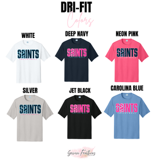 Topeka Saints Volleyball Retro Dri-Fit Performance Top color options including white, deep navy, neon pink, and jet black