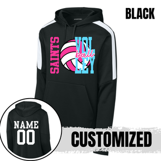 Black and white Fan Favorite hoodie shown with customized name and number on back