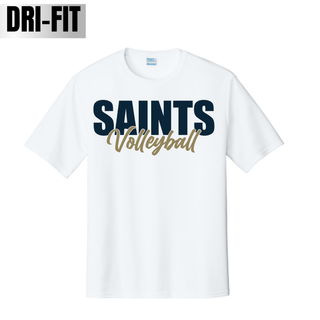 White Topeka Saints Volleyball Stacked Dri-Fit performance top flat lay