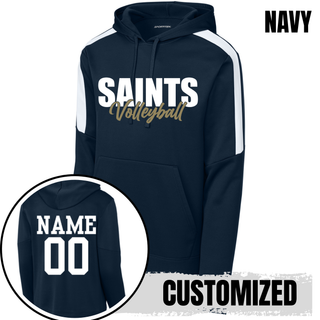 Navy Topeka Saints Volleyball Stacked Fan Favorite Hoodie with personalized name and number on back