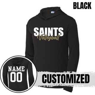 Topeka Saints Volleyball Stacked PosiCharge Competitor hoodie black with personalized name and number on back