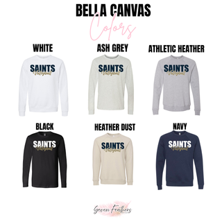 Topeka Saints Volleyball Stacked top Bella Canvas color options