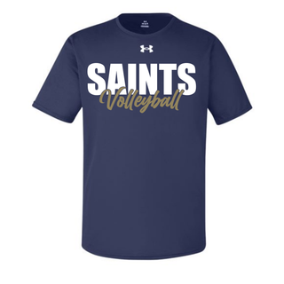 Navy Under Armour Team Tech Top with Topeka Saints Volleyball stacked design