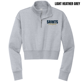 Light heather grey Topeka Saints Volleyball Stacked Women's Cropped Half Zip