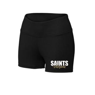 Black Topeka Saints Volleyball Stacked Women's Interval short flat lay