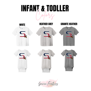 Infant and toddler color options for Topeka Seaman Oversized Split S top
