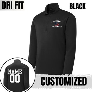 Topeka Seaman Vikings football PosiCharge quarter zip pullover in black with customized name and number on back
