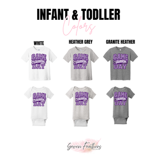 Topeka West Chargers Game Day Pennant Top infant and toddler color options: White, Heather Grey, Granite Heather