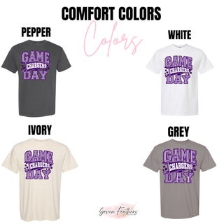 Topeka West Chargers Game Day Pennant Top Comfort Colors color options: Pepper, White, Ivory, Grey