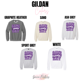 Topeka West Chargers Game Day Pennant Top Gildan color options: Graphite Heather, Sand, Ash Grey, Sport Grey, White