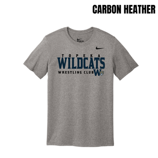 Topeka Wildcats Wrestling Club Men's rLegend Tee in Carbon Heather with club name and W crest on chest