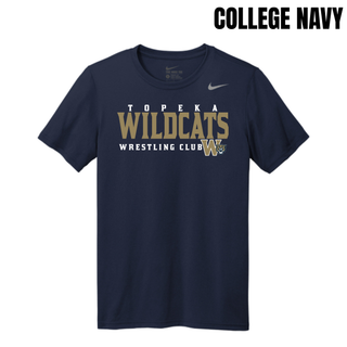 Topeka Wildcats Wrestling Club Men's rLegend Tee in College Navy with club name and W crest on chest