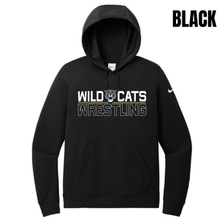 Topeka Wildcats Wrestling Club Split Logo Women's Club Fleece Pullover Hoodie in Black