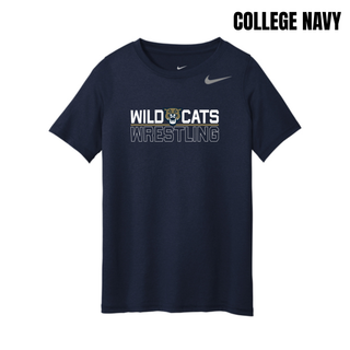 Topeka Wildcats Wrestling Club Split Logo youth rLegend tee in College Navy