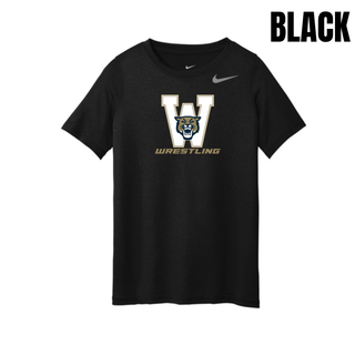 Topeka Wildcats Wrestling Club W Crest Youth rLegend Tee in black