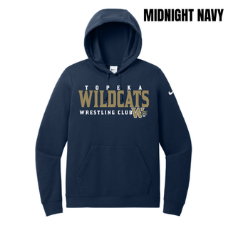 Topeka Wildcats Wrestling Club Women's Club Fleece Pullover Hoodie in Black