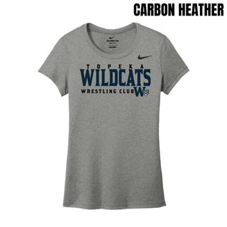 Topeka Wildcats Wrestling Club Women's rLegend Tee in Carbon Heather with wordmark and W crest on chest