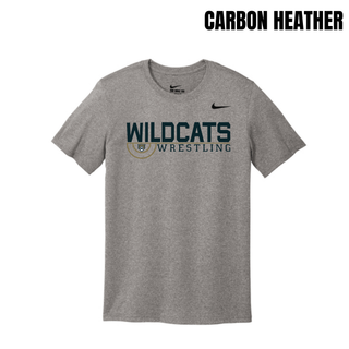 Carbon Heather Men's rLegend Tee with Topeka Wildcats Wrestling Scramble Ring Logo design and mascot graphic