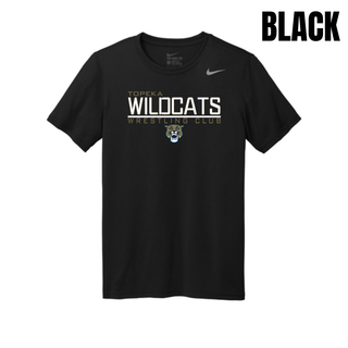 Black Men's rLegend Tee with Topeka Wildcats Wrestling takedown logo design and mascot graphic