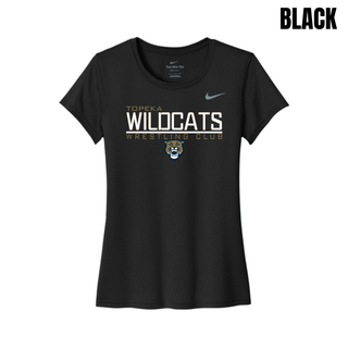 Black Women's rLegend Tee with Topeka Wildcats Wrestling takedown logo design and mascot graphic