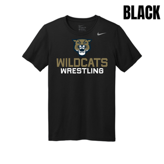 Black Men's rLegend Tee with Topeka Wildcats Wrestling Wrestling Mascot Logo design and mascot graphic
