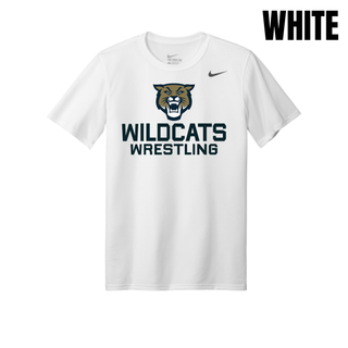 White Men's rLegend Tee with Topeka Wildcats Wrestling Wrestling Mascot Logo design and mascot graphic