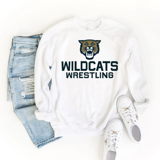 White Top with Topeka Wildcats Wrestling Wrestling Mascot Logo design and mascot graphic