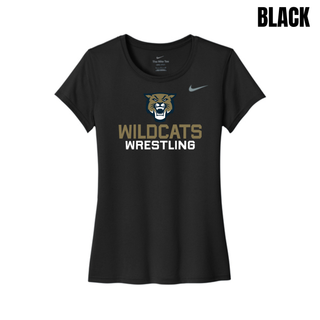 Black Women's rLegend Tee with Topeka Wildcats Wrestling Wrestling Mascot Logo design and mascot graphic