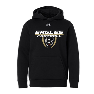 Black Under Armour Men's Silver Lake Eagles Football Apex Team Icon Fleece Hoodie with eagle football graphic