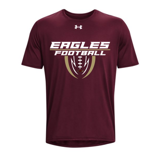Maroon Under Armour Men's Silver Lake Eagles Football Apex Team Tech top with eagle football graphic
