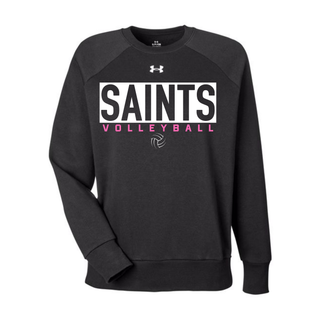 Under Armour Topeka Saints Volleyball letter block women's rival fleece crewneck sweatshirt in black
