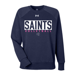 Under Armour Topeka Saints Volleyball letter block women's rival fleece crewneck sweatshirt in navy