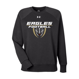 Black Under Armour Women's Silver Lake Eagles Football Apex Rival Fleece Crewneck with eagle football graphic