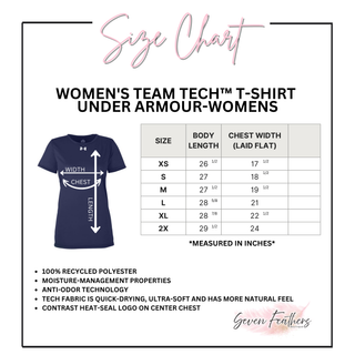 Under Armour Women's Team Tech T-Shirt size chart 