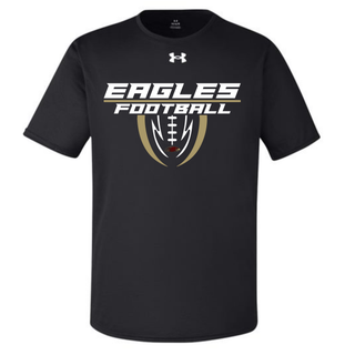 Black Under Armour Youth Silver Lake Eagles Football Apex Team Tech top with eagle football graphic