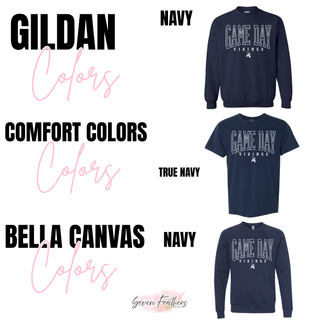 Varsity Game Day Seaman Vikings Gildan Comfort Colors and Bella Canvas color options navy true navy
