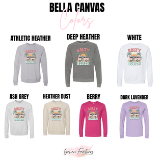 Bella Canvas vintage salty beach top in athletic heather, deep heather, white, ash grey, heather dust, berry, and dark lavender
