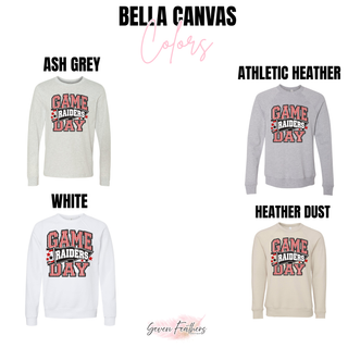 Wamego Raiders Game Day Pennant Top Bella Canvas color options: Ash Grey, Athletic Heather, White, Heather Dust