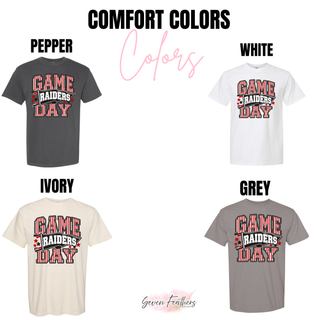 Wamego Raiders Game Day Pennant Top Comfort Colors color options: Pepper, White, Ivory, Grey