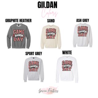 Wamego Raiders Game Day Pennant Top Gildan color options: Graphite Heather, Sand, Ash Grey, Sport Grey, White