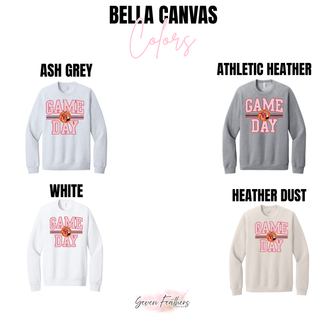 Bella+Canvas color chart for the Wamego Raiders Polka Dots Game Day Basketball Top, showing Ash Grey, Athletic Heather, White, and Heather Dust