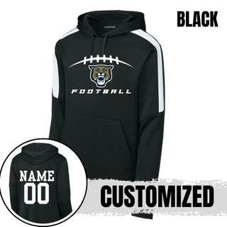 Black Wildcats Football laces Fan Favorite hoodie with customized name and number on the back
