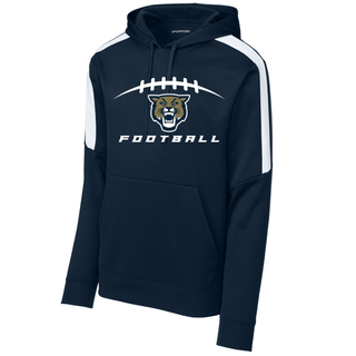 Navy Wildcats Football laces Fan Favorite hoodie with white and gold logo

