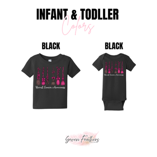 Witch Brooms Breast Cancer Awareness Top infant and toddler black color option