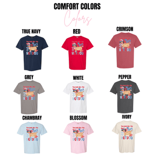 Comfort Colors You Look Like the 4th of July tee in true navy, red, crimson, grey, white, pepper, chambray, blossom, and ivory
